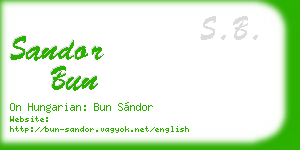 sandor bun business card